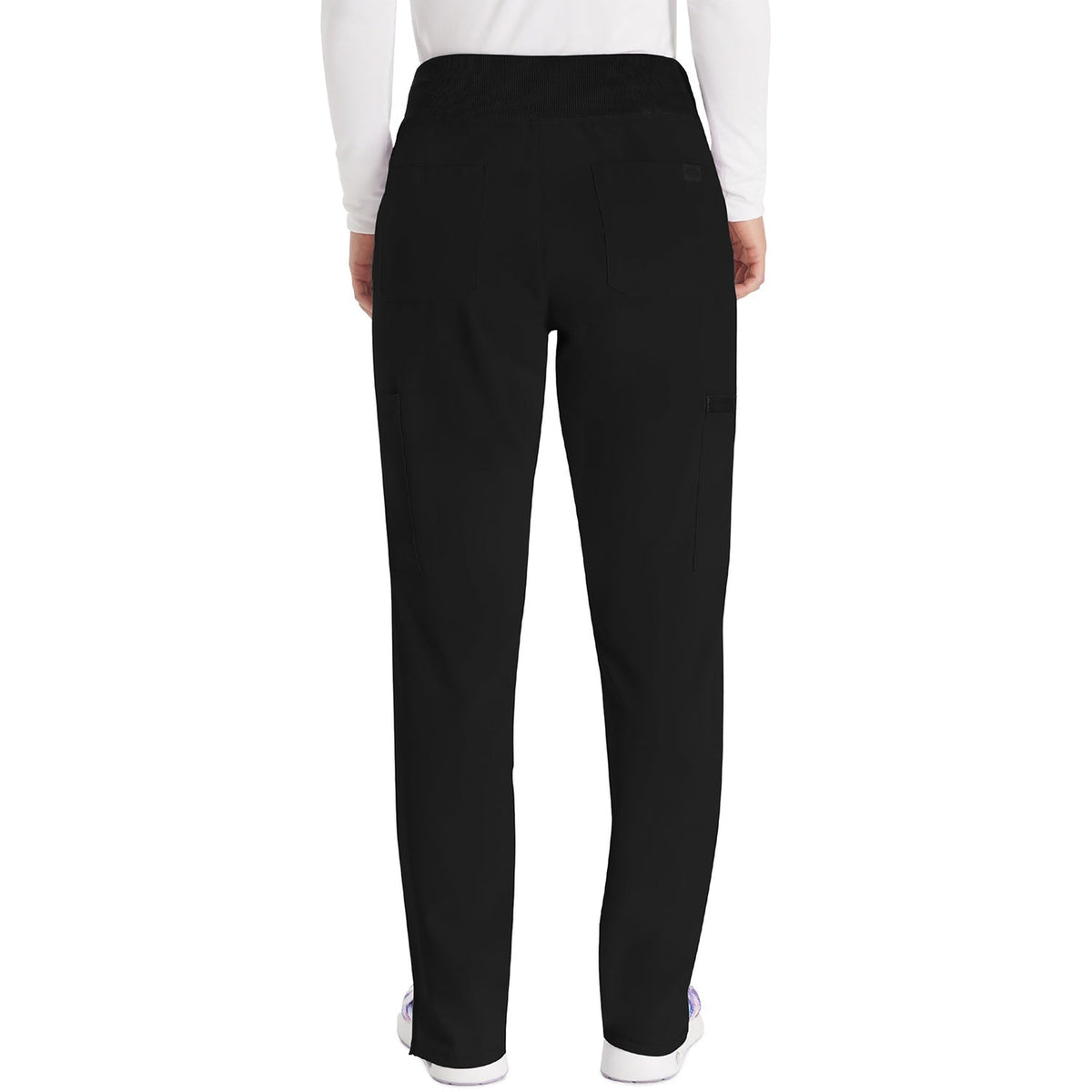 Dickies Women's EDS Essentials Natural Rise Tapered Leg Pull-On Scrub Pant - Black (BLK)
