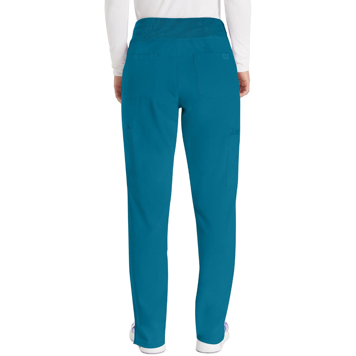 Dickies Women's EDS Essentials Natural Rise Tapered Leg Pull-On Scrub Pant - Caribbean Blue (CRB)