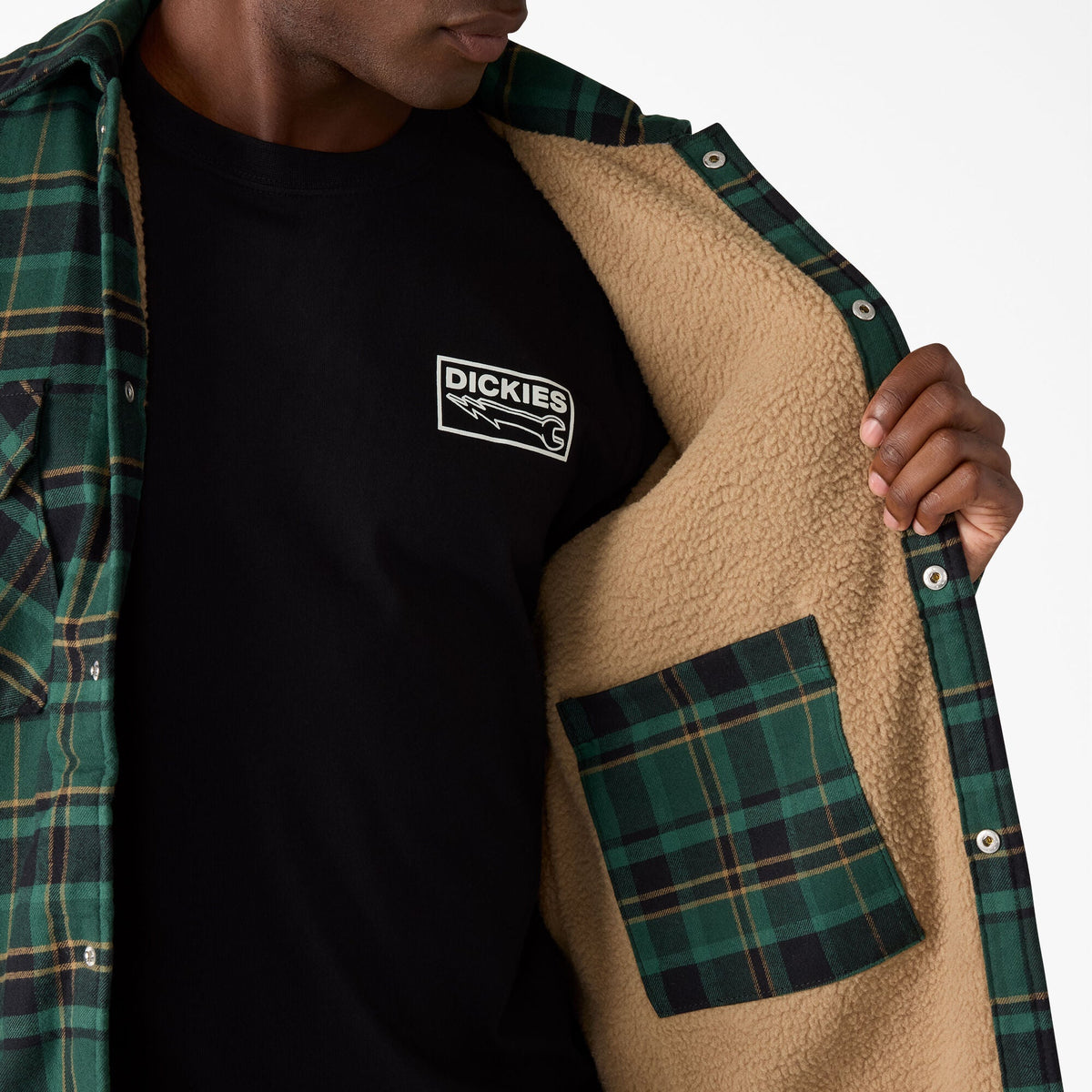 Dickies Water Repellent Fleece-Lined Flannel Shirt Jacket - Cypress (K72)