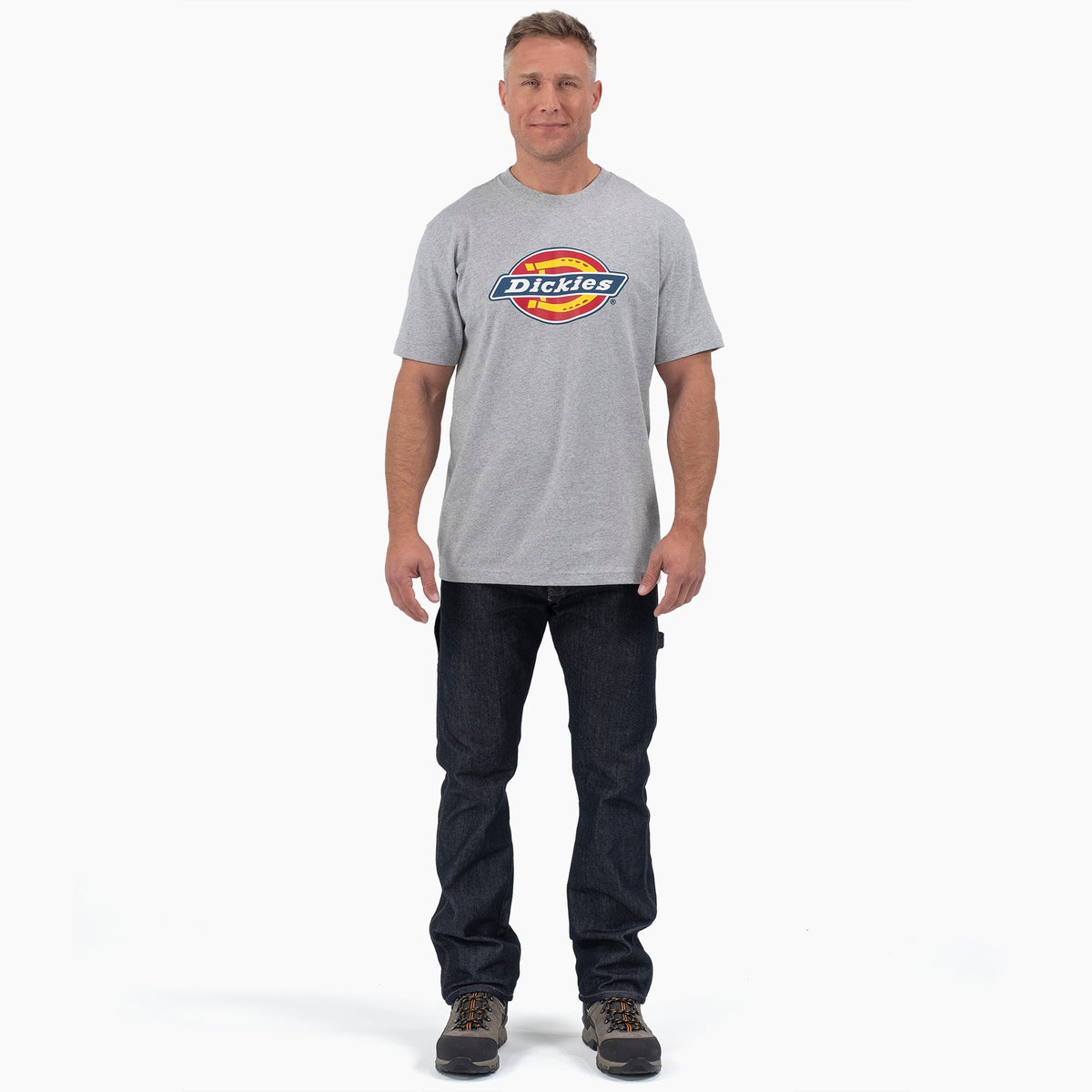 Dickies Short Sleeve Tri-Color Logo Graphic T-Shirt - Heather Gray (HG)