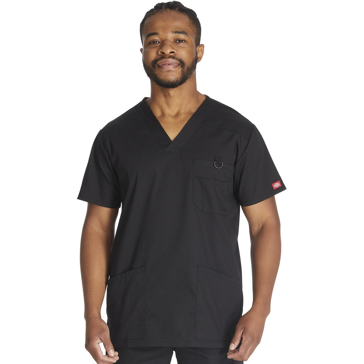 Dickies Men's EDS Signature V-Neck Scrub Top - Black (BLK)