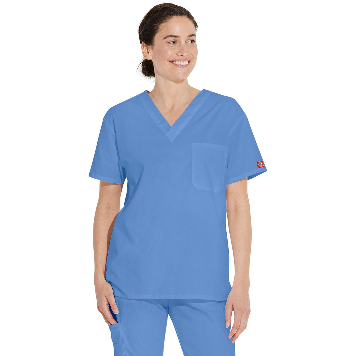 Dickies Unisex EDS Signature Tuckable V-Neck Scrub Top - Ceil Blue (CBL)