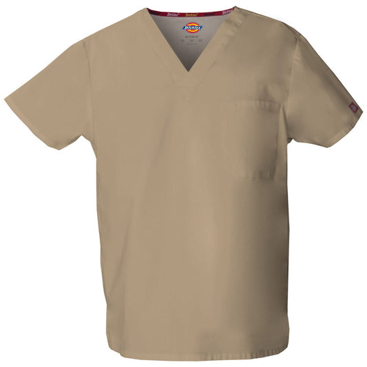 Dickies Unisex EDS Signature Tuckable V-Neck Scrub Top - Khaki (KHA)