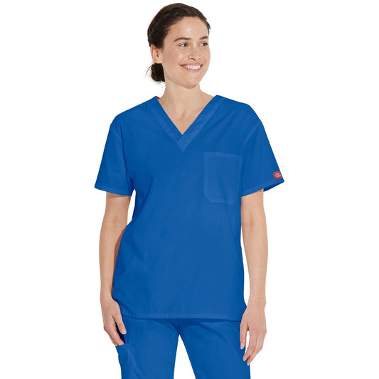 Dickies Unisex EDS Signature Tuckable V-Neck Scrub Top - ROYAL (RYLZ)