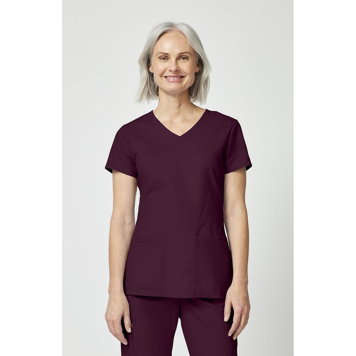 Dickies Women's EDS Signature V-Neck Scrub Top - Wine (WIN)