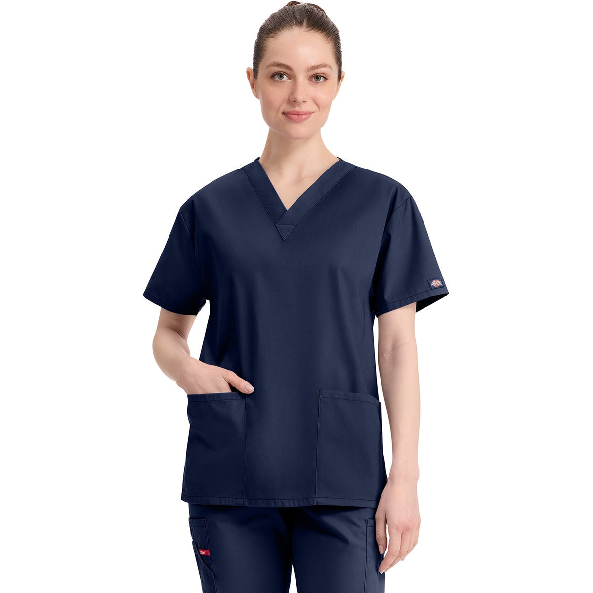 Dickies Women's EDS Signature V-Neck Scrub Top - NAVY (0NV)