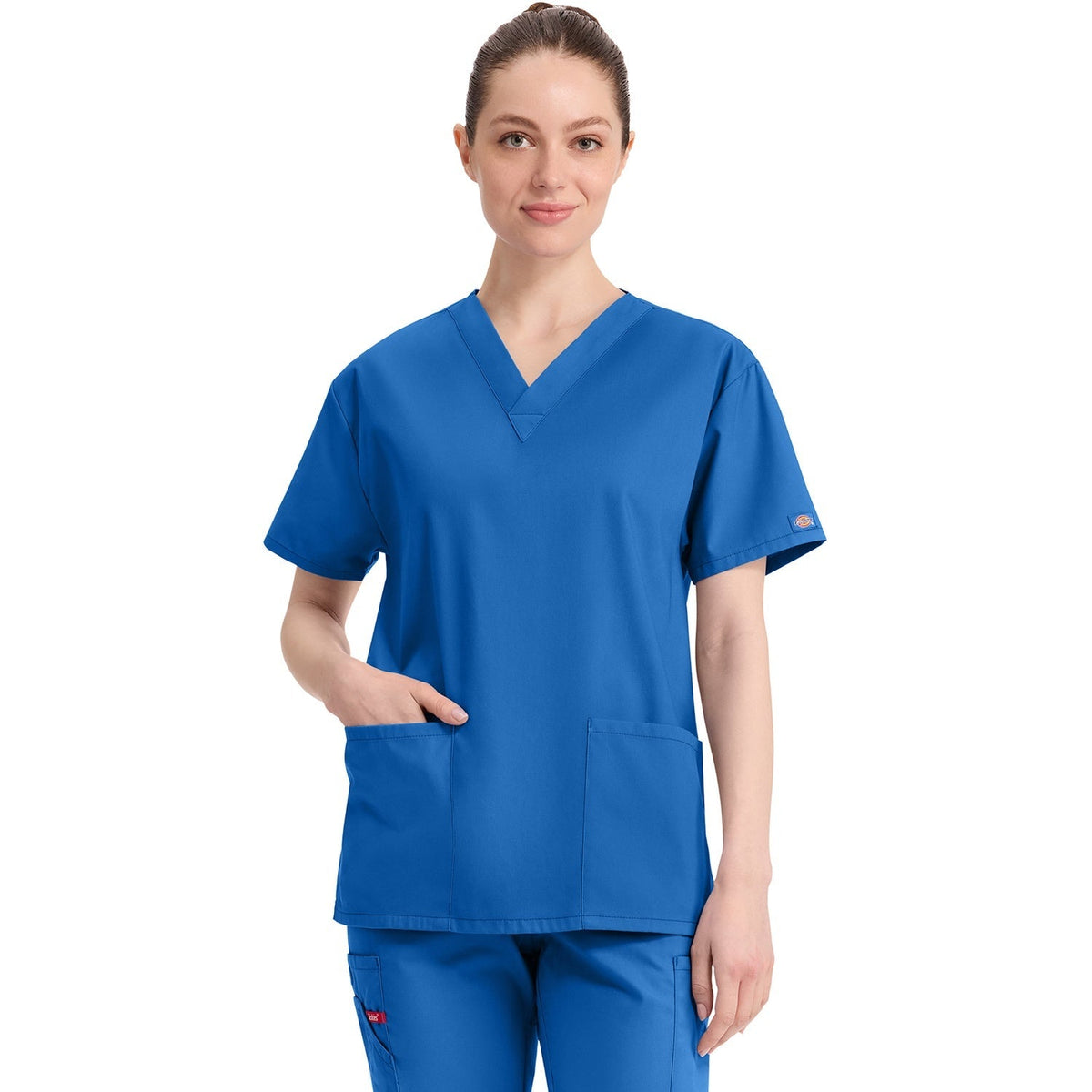 Dickies Women's EDS Signature V-Neck Scrub Top - ROYAL (RYLZ)