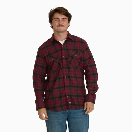 Dickies Long Sleeve Flannel Work Shirt - AGED BRICK (0GI)