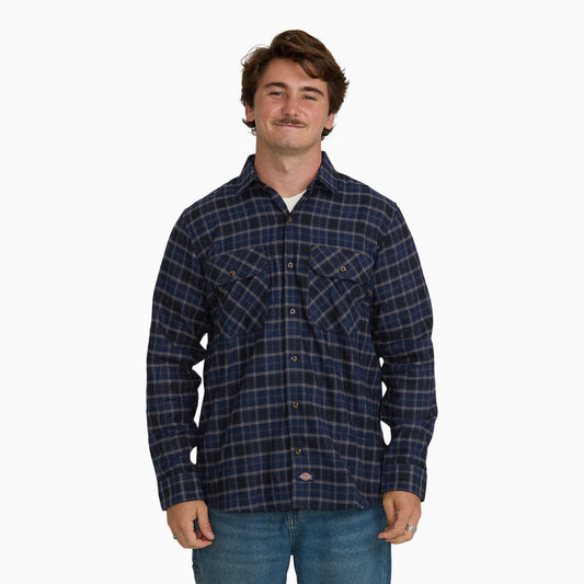 Dickies Long Sleeve Flannel Work Shirt - PEACOAT (A65)