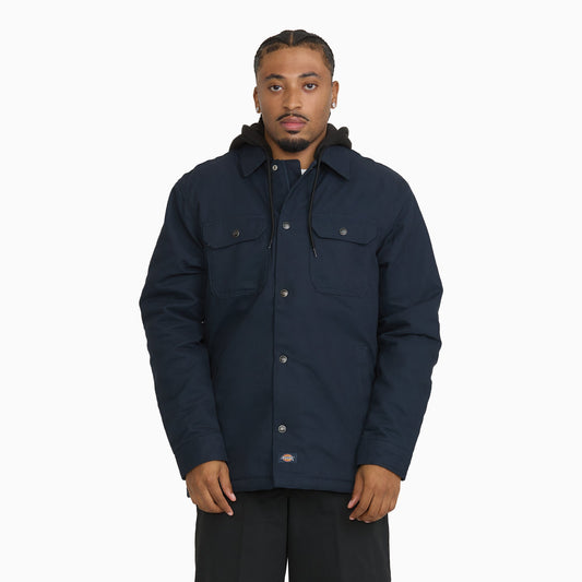 Dickies Insulated Duck Hooded  Shirt Jacket - Dark Navy (0DN)