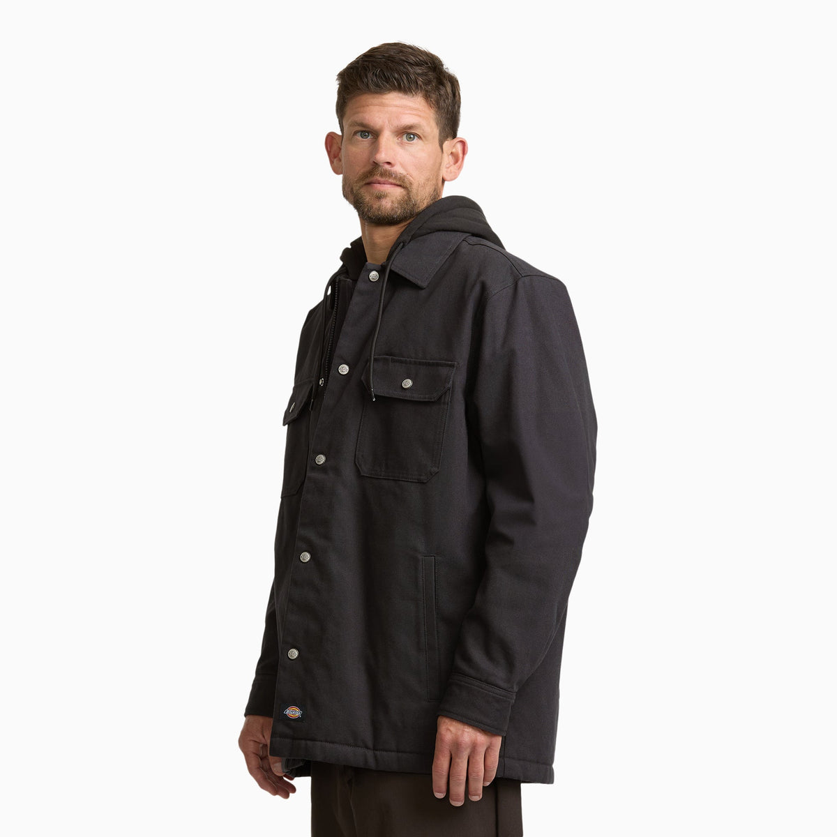 Dickies Insulated Duck Hooded  Shirt Jacket - Black