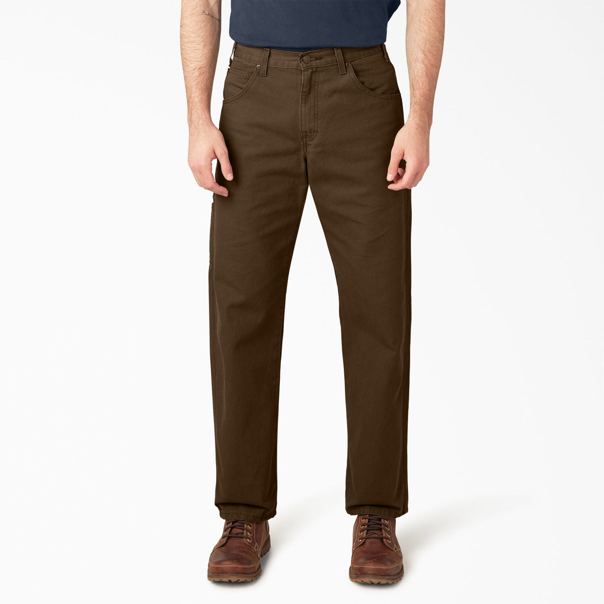 Dickies Relaxed Fit Heavyweight Duck Carpenter Pants - Rinsed Timber Brown (RTB)
