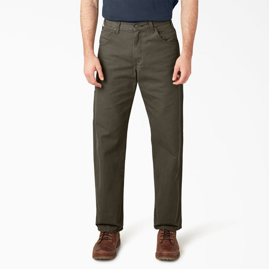 Dickies Relaxed Fit Heavyweight Duck Carpenter Pants - Rinsed Moss Green (RMS)