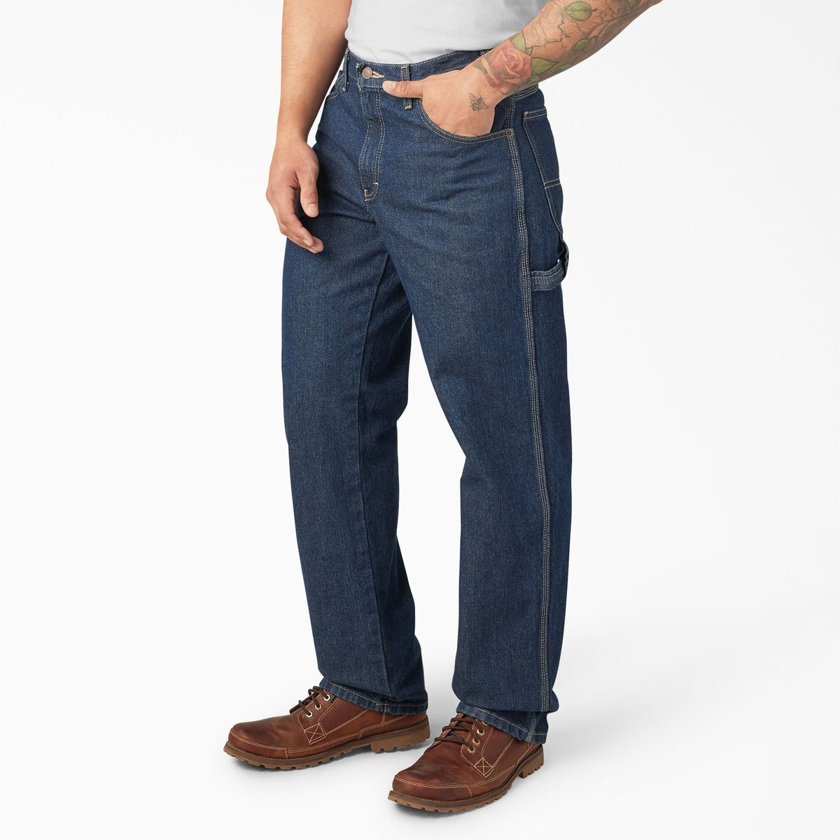 Dickies Relaxed Fit Heavyweight Carpenter Jeans - Rinsed Indigo Blue (RNB)