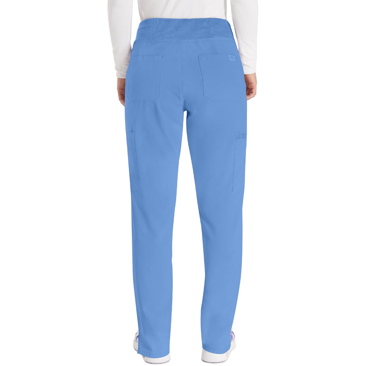 Dickies Women's EDS Essentials Natural Rise Tapered Leg Pull-On Scrub Pant - Ceil Blue (CBL)
