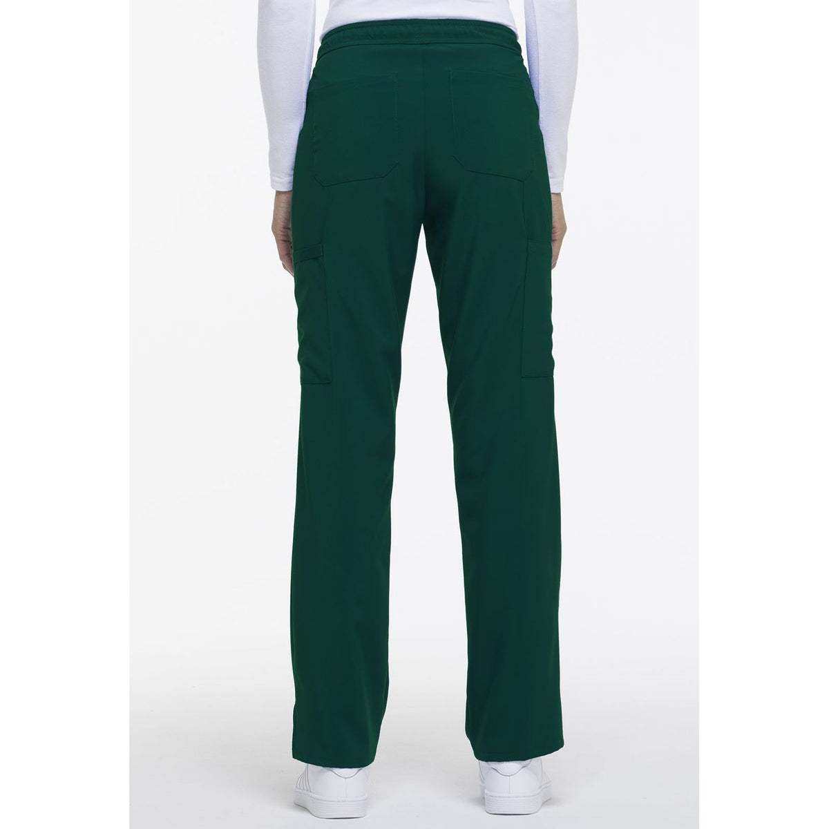 Dickies Women's EDS Essentials Mid Rise Straight Leg Drawstring Scrub Pant - Hunter Green (GH)