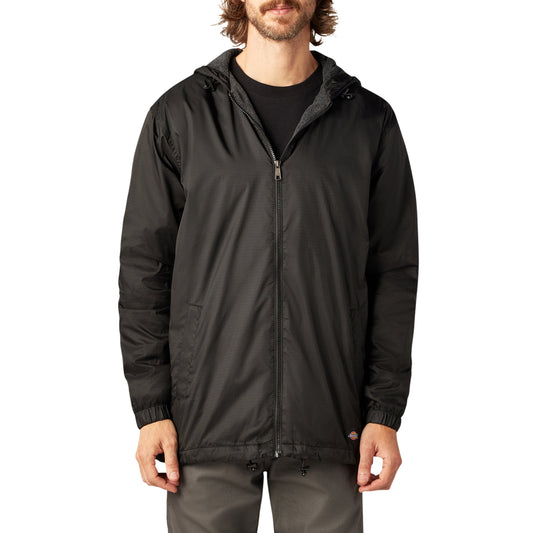 Dickies Fleece Lined Nylon Hooded Jacket - Black (BK)