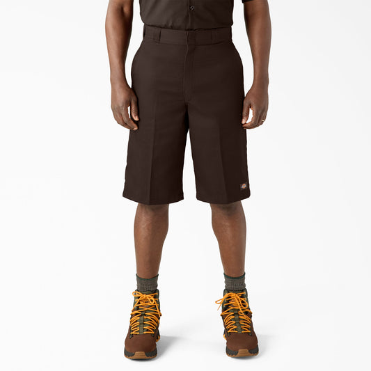Dickies Loose Fit Flat Front Work Shorts, 13" - Dark Brown (DB)