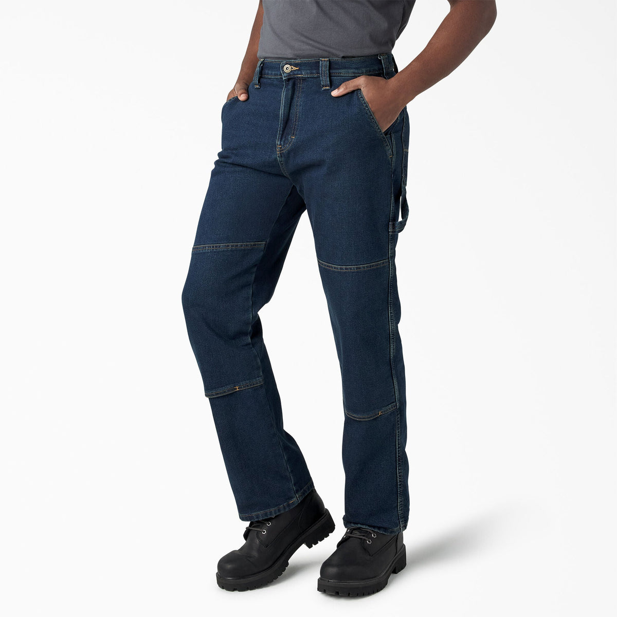 Dickies FLEX Relaxed Fit Double Knee Jeans - Dark Denim Wash (DWI)