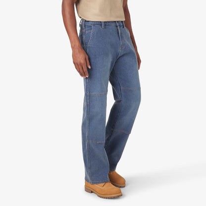 Dickies FLEX Relaxed Fit Double Knee Jeans - Light Denim Wash (LWI)