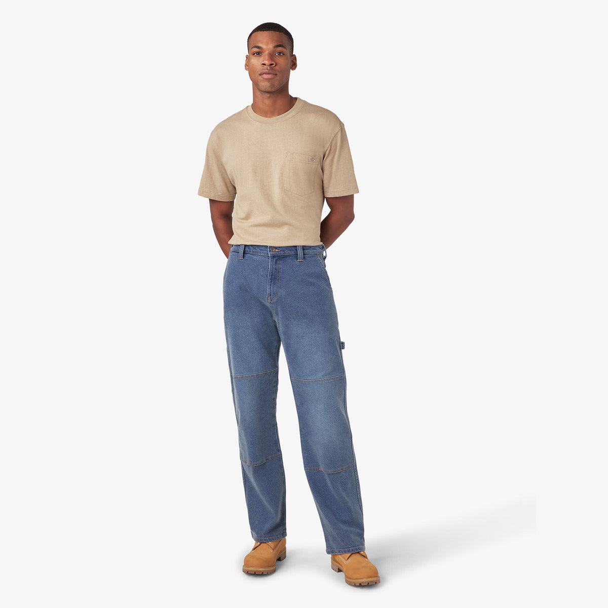 Dickies FLEX Relaxed Fit Double Knee Jeans - Light Denim Wash (LWI)