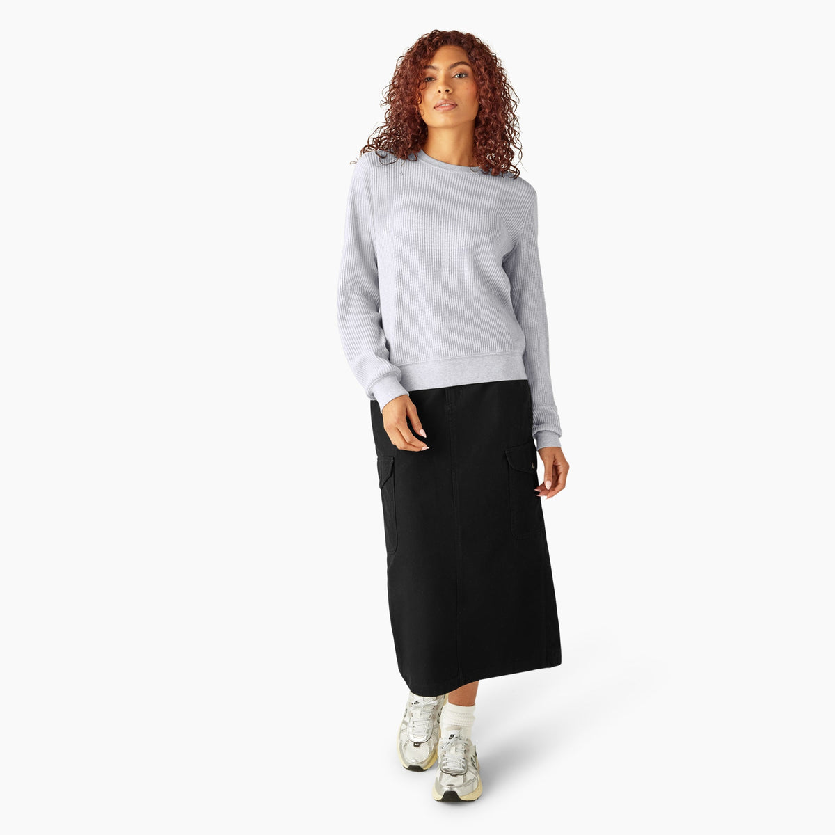 Dickies Women's Thermal Crewneck Shirt - Light Heather Gray (LHG)