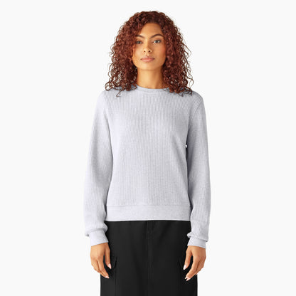 Dickies Women's Thermal Crewneck Shirt - Light Heather Gray (LHG)