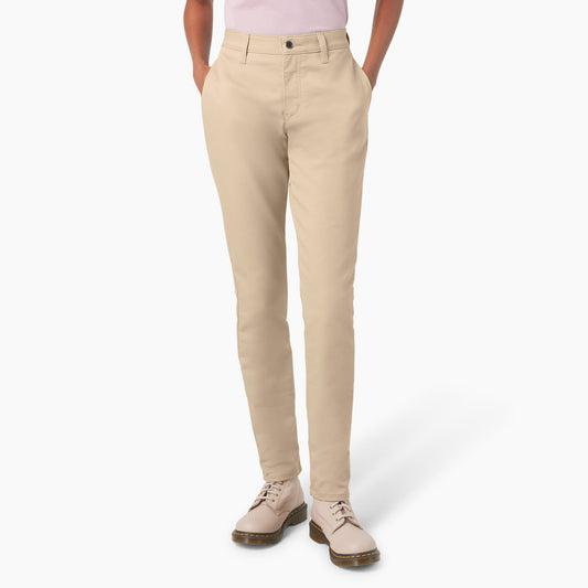 Dickies Women's Super Flex Skinny Leg Work Pants - Desert Sand (0DS)