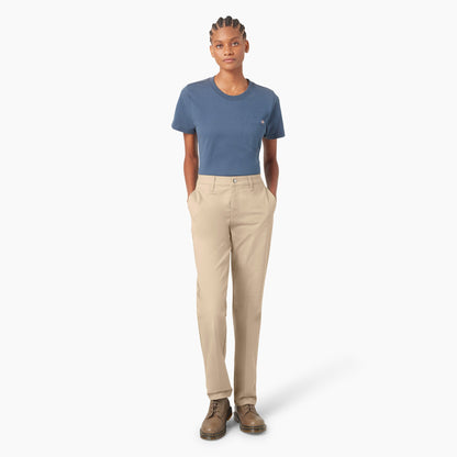 Dickies Women's Super Flex Straight Leg Work Pants - Desert Sand (0DS)
