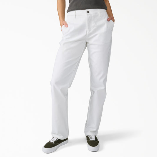 Dickies Women's Super Flex Straight Leg Work Pants - White (0WH)
