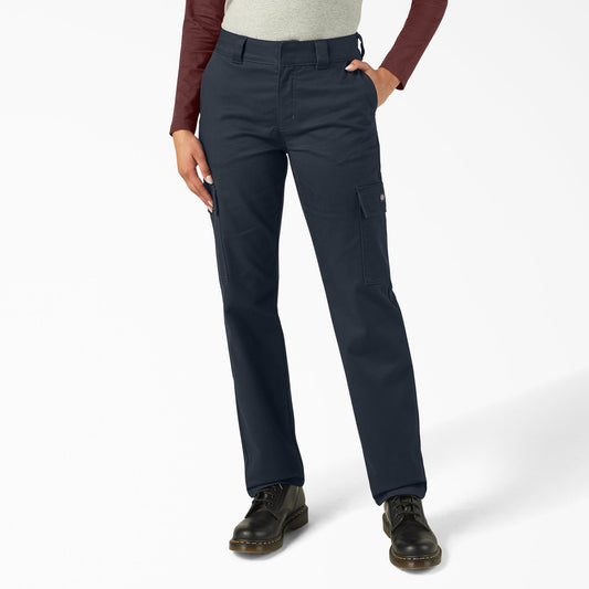 Dickies Women's Super Flex Straight Leg Cargo Pants - Dark Navy (0DN)