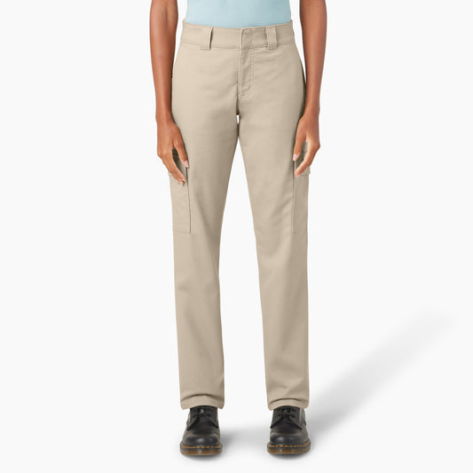 Dickies Women's Super Flex Straight Leg Cargo Pants - Desert Sand (0DS)