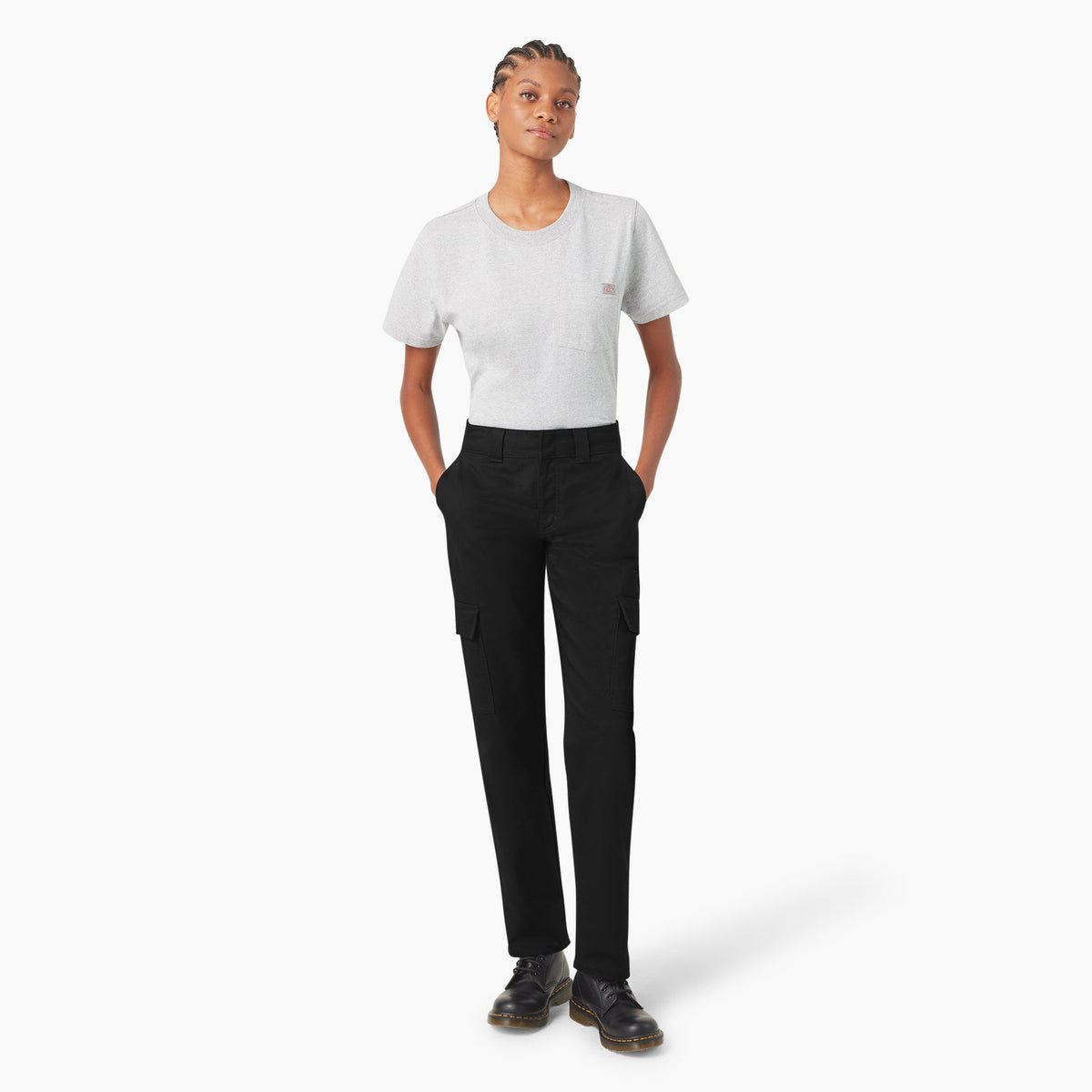 Dickies Women's Super Flex Straight Leg Cargo Pants - Black (BLK)