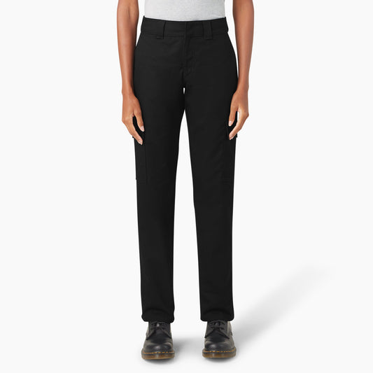 Dickies Women's Super Flex Straight Leg Cargo Pants - Black (BLK)