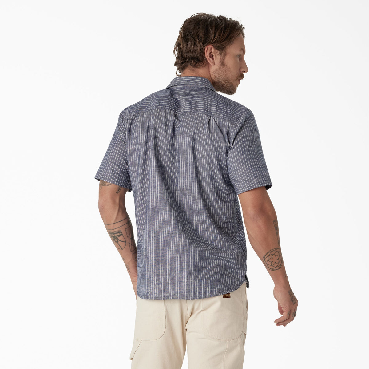 Dickies Dickies 1922 Short Sleeve Striped Chambray Shirt - Blue Chambray (BLC)