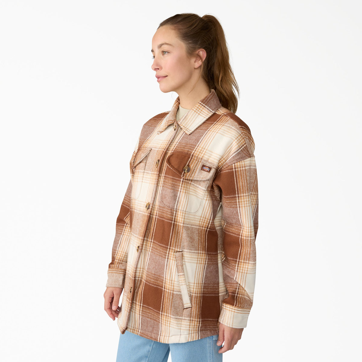 Dickies Women's Flannel Shacket - Cappuccino (K47)