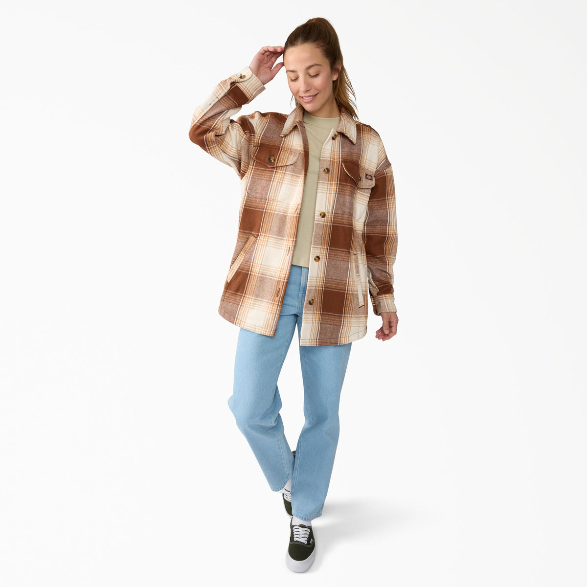 Dickies Women's Flannel Shacket - Cappuccino (K47)