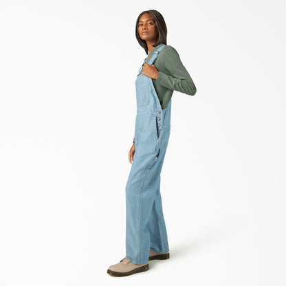 Dickies Women’s Relaxed Fit Bib Overalls - Fisher Stripe (0FS)