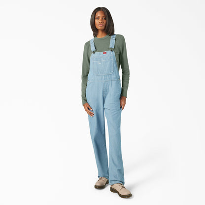 Dickies Women’s Relaxed Fit Bib Overalls - Fisher Stripe (0FS)