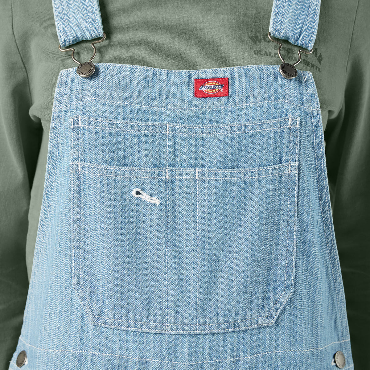 Dickies Women’s Relaxed Fit Bib Overalls - Fisher Stripe (0FS)