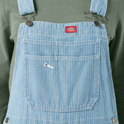 Dickies Women’s Relaxed Fit Bib Overalls - Fisher Stripe (0FS)