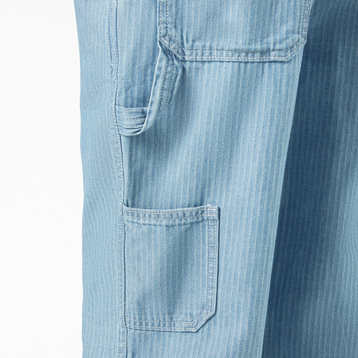 Dickies Women’s Relaxed Fit Bib Overalls - Fisher Stripe (0FS)