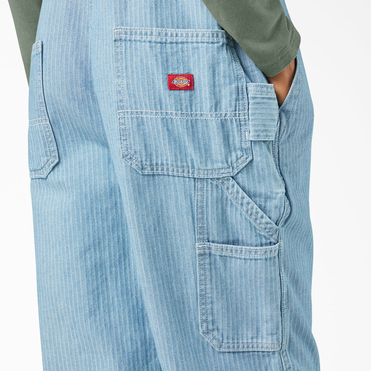 Dickies Women’s Relaxed Fit Bib Overalls - Fisher Stripe (0FS)