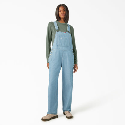 Dickies Women’s Relaxed Fit Bib Overalls - Fisher Stripe (0FS)