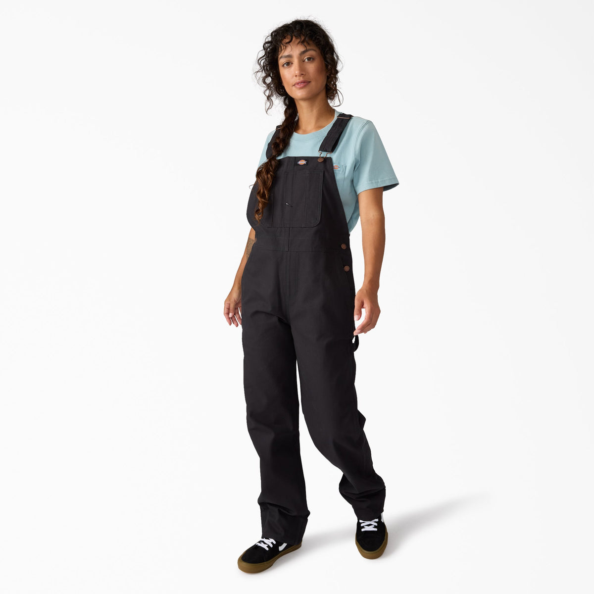 Dickies Women’s Relaxed Fit Bib Overalls - Black (BLK)