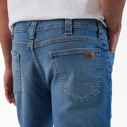 Dickies FLEX 5-Pocket Denim Shorts, 11" - Light Denim Wash (LWI)