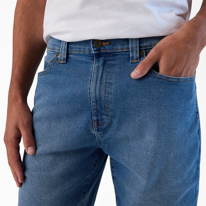 Dickies FLEX 5-Pocket Denim Shorts, 11" - Light Denim Wash (LWI)