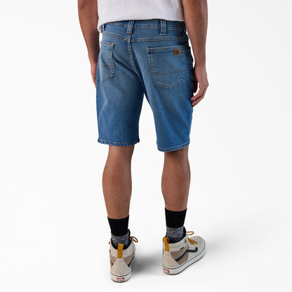 Dickies FLEX 5-Pocket Denim Shorts, 11" - Light Denim Wash (LWI)