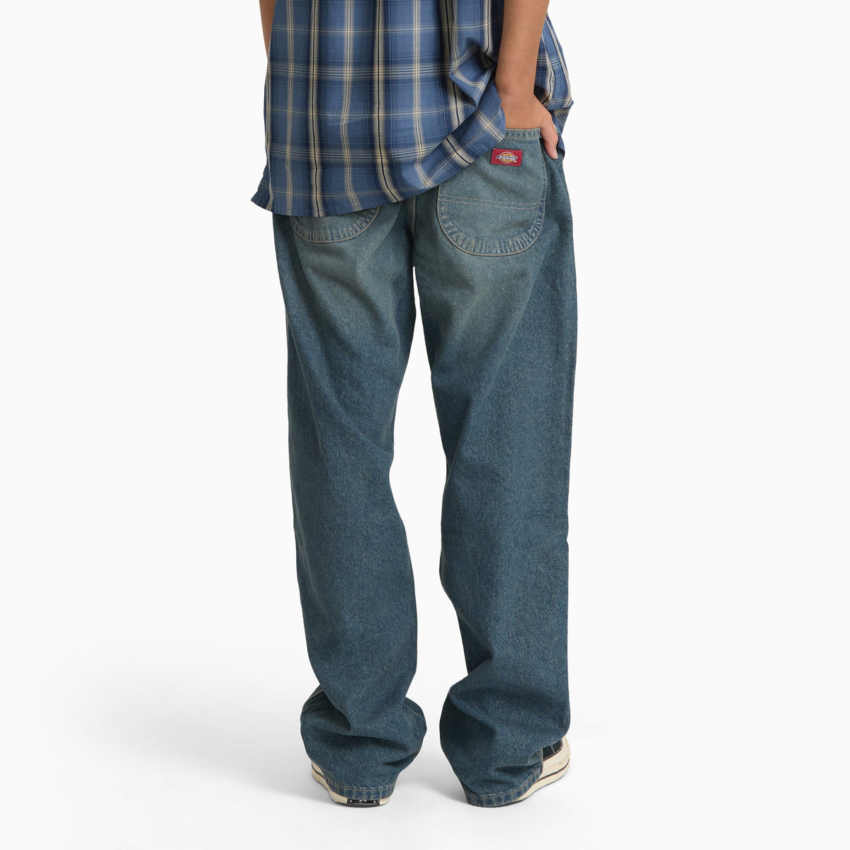 Dickies 954 Relaxed Straight Work Jeans - Khaki Tinted Blue (L23)