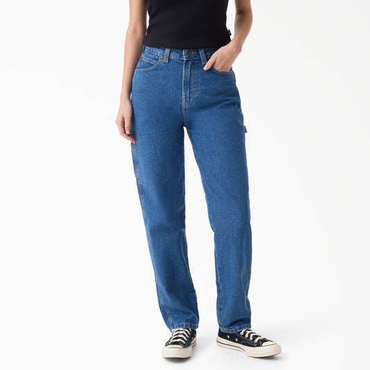 Dickies Women's 993 High Waist Tapered Carpenter Jeans - CLASSIC BLUE (CLB)